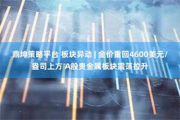 鼎坤策略平台 板块异动 | 金价重回4600美元/盎司上方 A股贵金属板块震荡拉升
